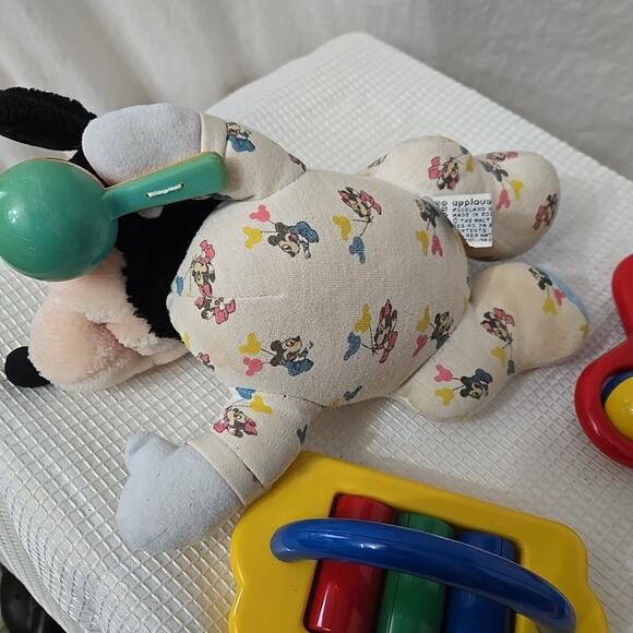 Vintage "Tummy Time" Toys Fisher Price, BATTAT, Disney Rattles, Rollers Activity - Picture 6 of 7